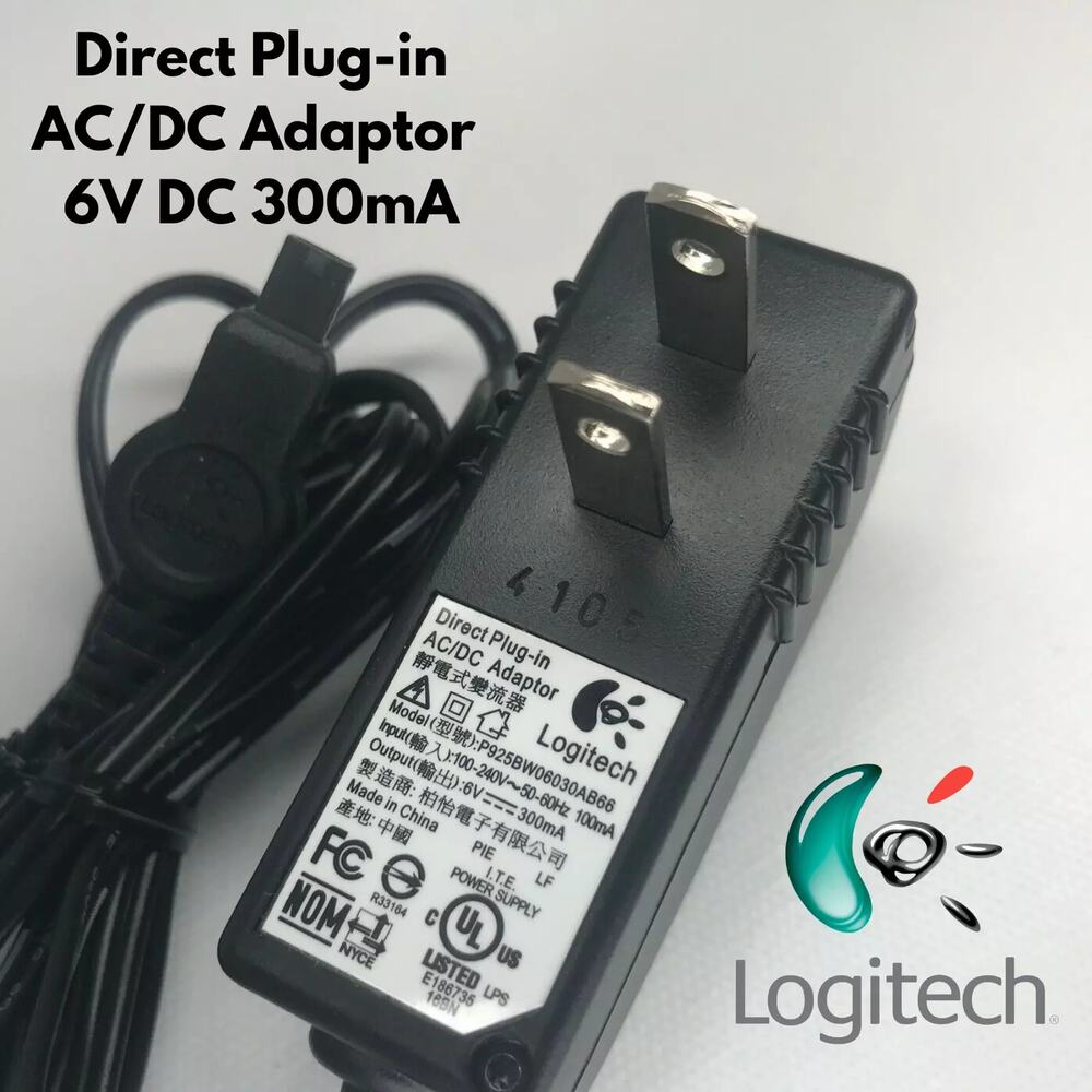 Genuine LOGITECH P925BW06030AB66 Power Supply Adapter 6V 300mA OEM AC/DC Adaptor